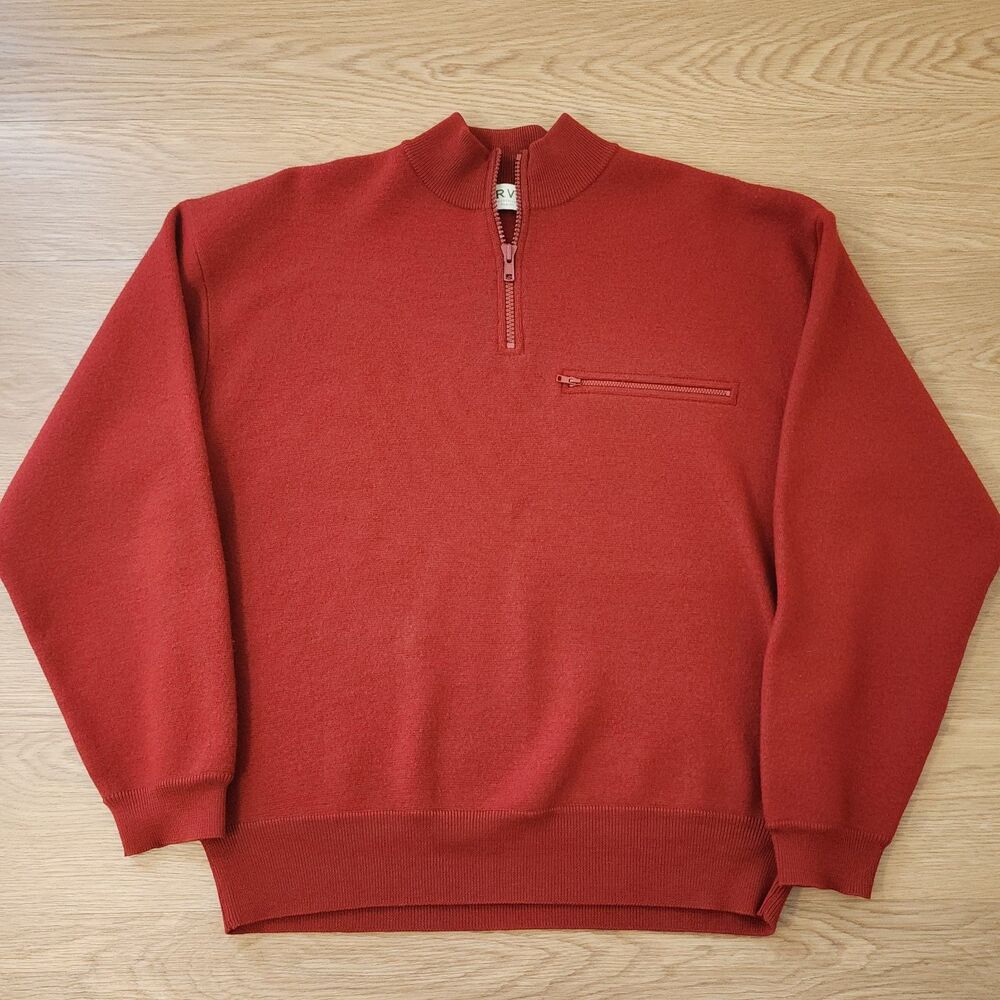 Orvis Red Quarter-Zip Pullover Sweater